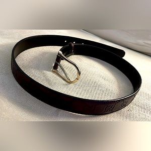 Brown Leather with gold buckle women’s Gucci belt